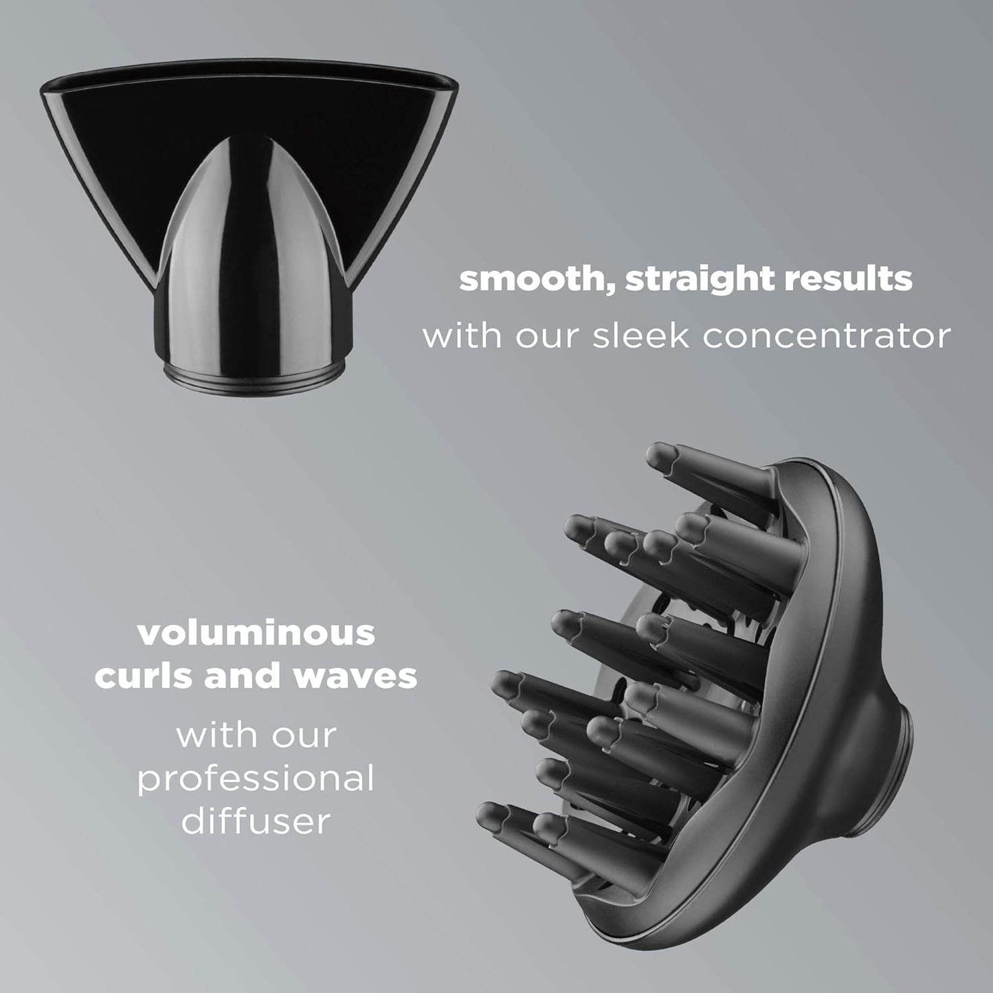 AC Motor Pro Hair Dryer with Ceramic Technology | Includes Diffuser and Concentrator | Black | Packaging May Vary