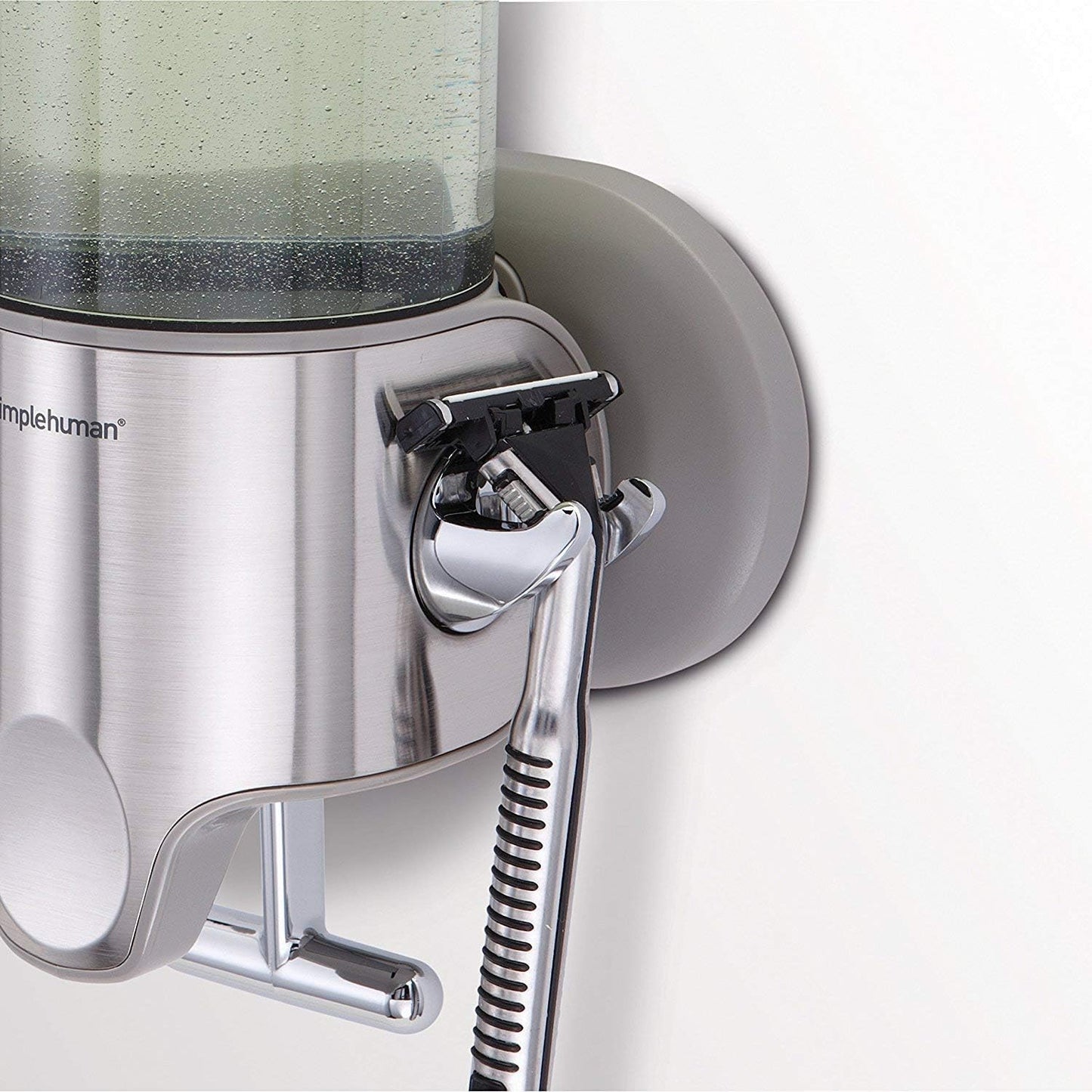 Triple Wall Mount Shower Pump. 3 x 15 fl. oz. Shampoo and Soap Dispensers. Stainless Steel