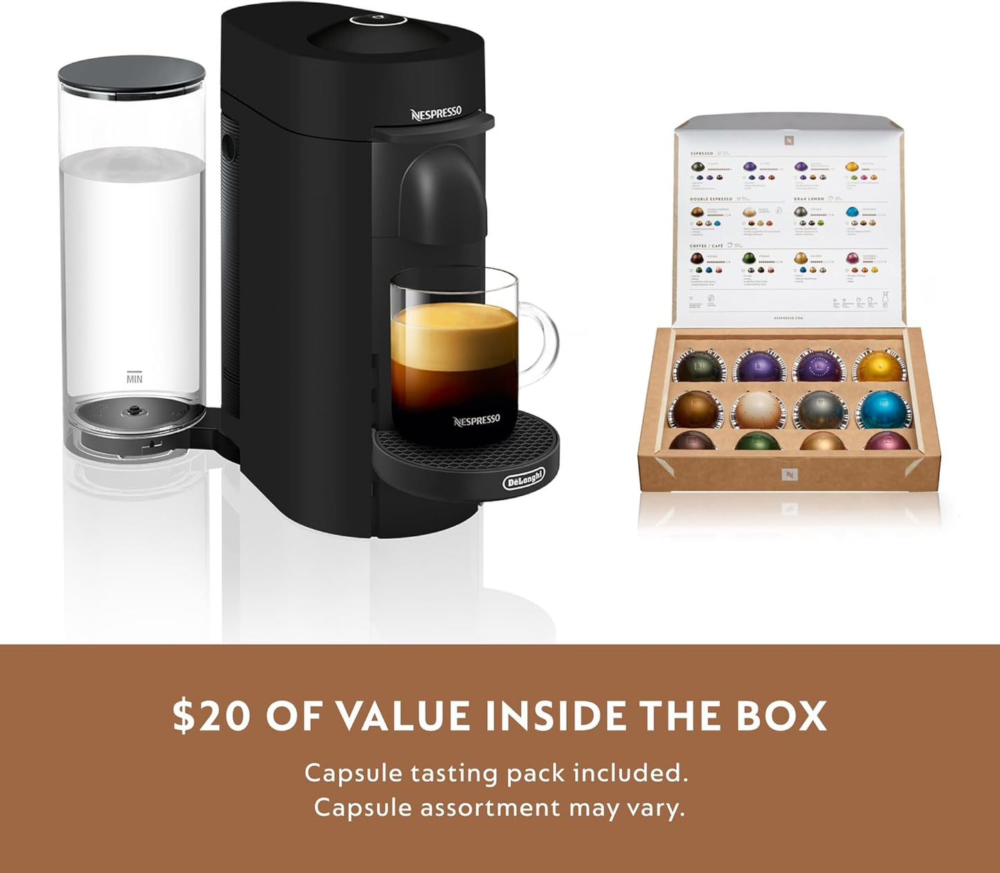 Nespresso Vertuo Plus Deluxe Coffee and Espresso Maker by. Matte Black with Aeroccino Milk Frother