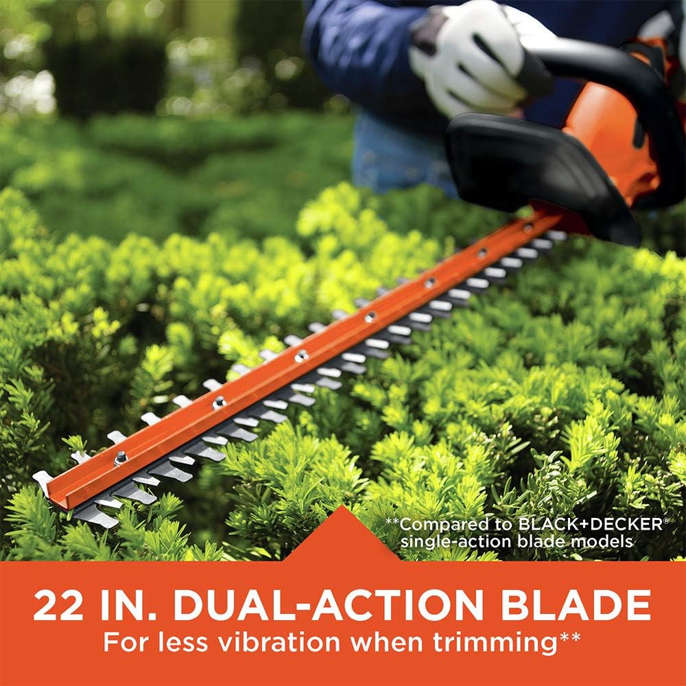 20V MAX Cordless Hedge Trimmer. 22 Inch Steel Blade. Reduced Vibration. Battery and Charger Included (LHT2220)