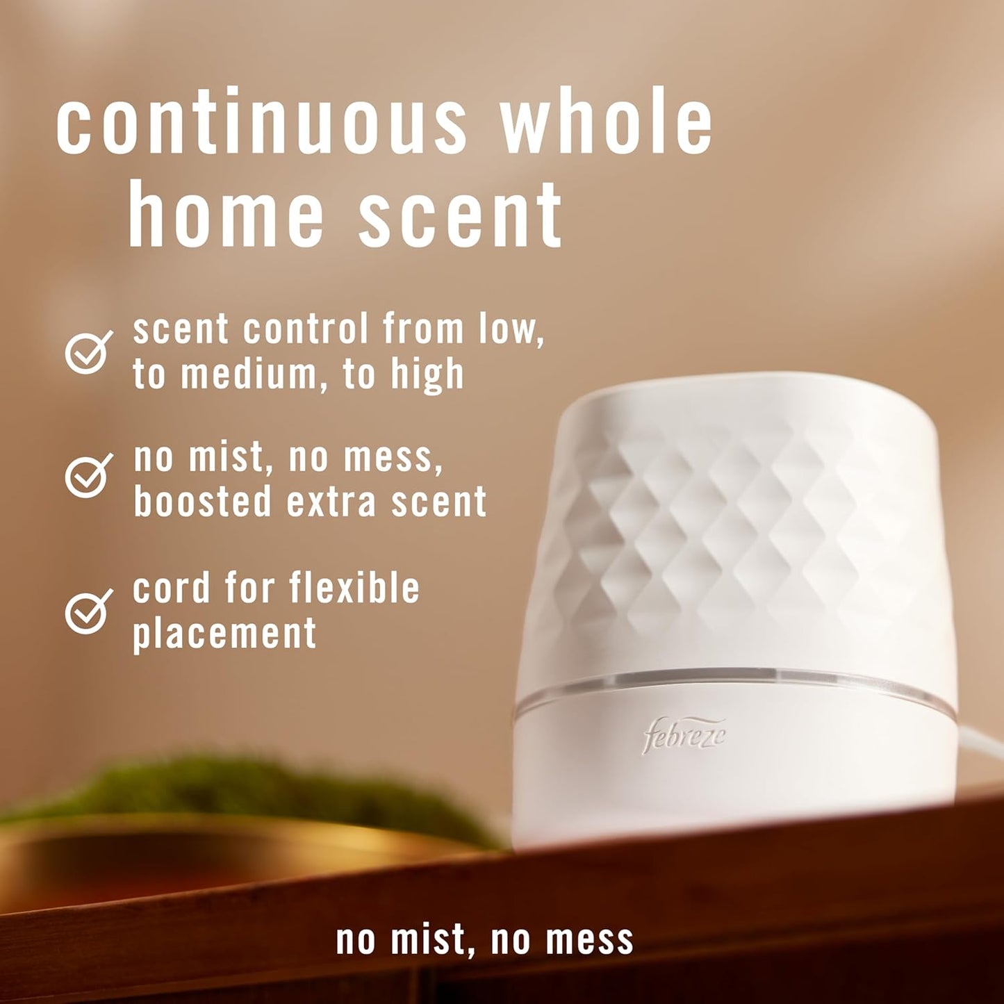 Scent Booster Starter Kit. Oil Diffuser. Air Freshener Plug In. Continuous Scent Device + 2 Downy Calm Refills