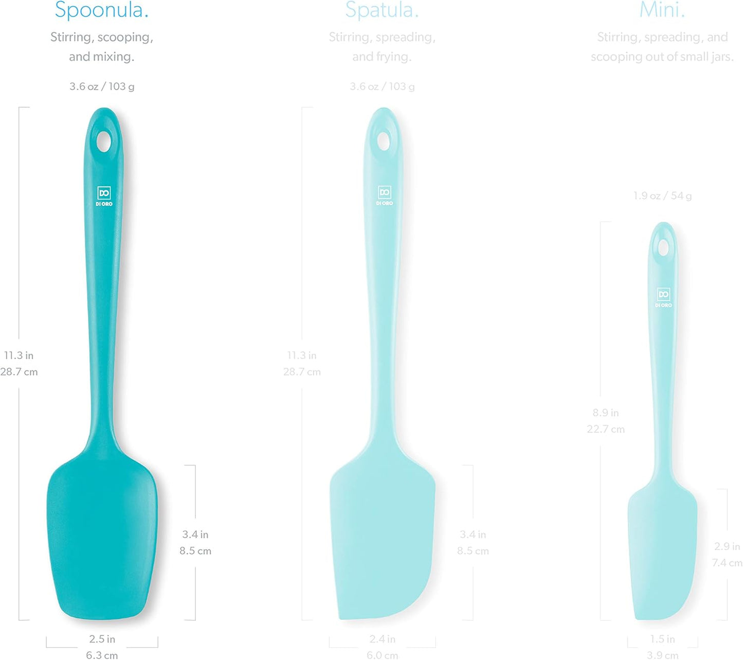 Silicone Spoon Spatula - Forever Warranty - 600°F Heat-Resistant Large Silicone Spoonula Scraper - BPA Free Nonstick Cookware Safe Rubber Kitchen Utensil for Baking. Cooking. & Mixing (Teal)
