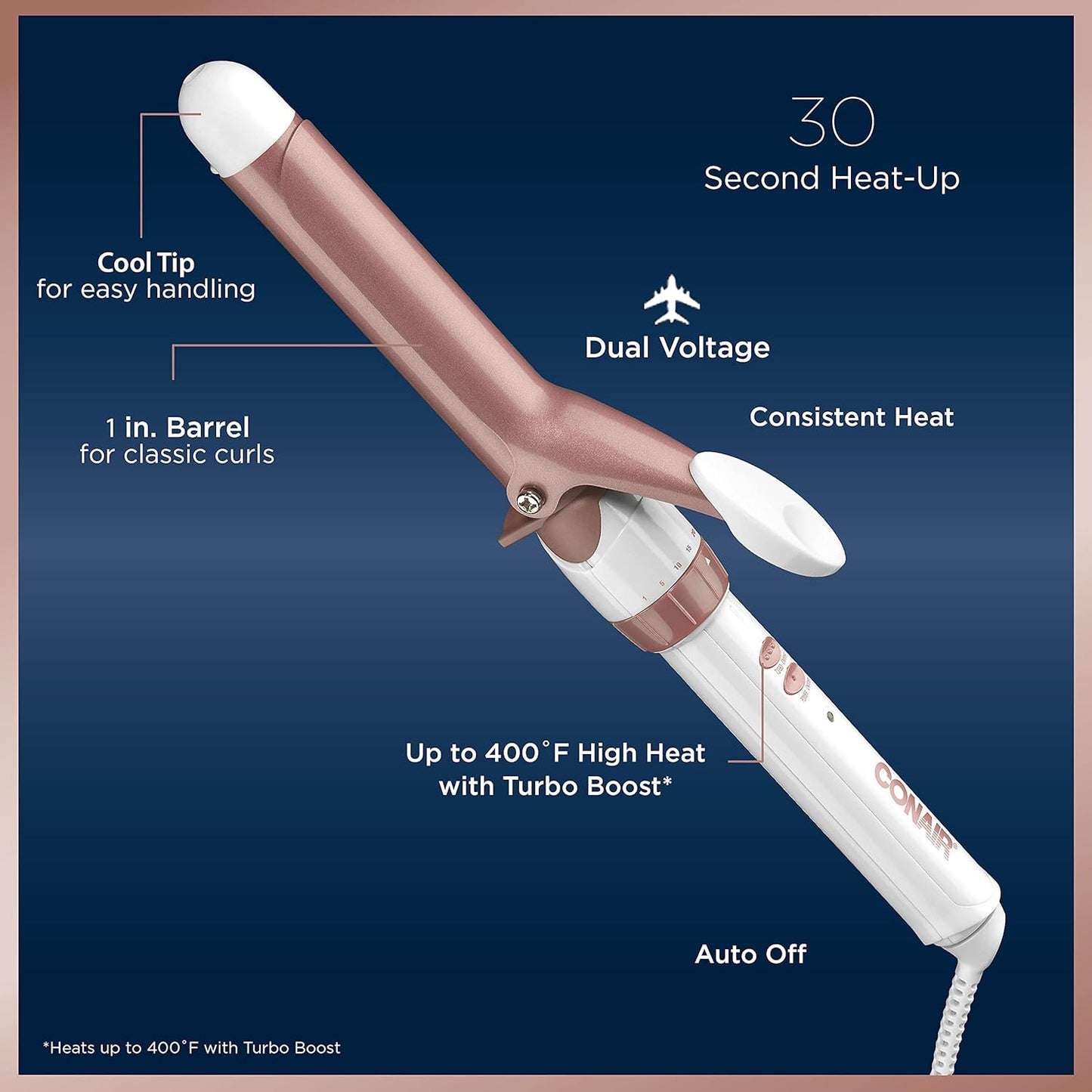 Double Ceramic 1-Inch Curling Iron. 1-inch barrel produces classic curls – for use on short. medium. and long hair