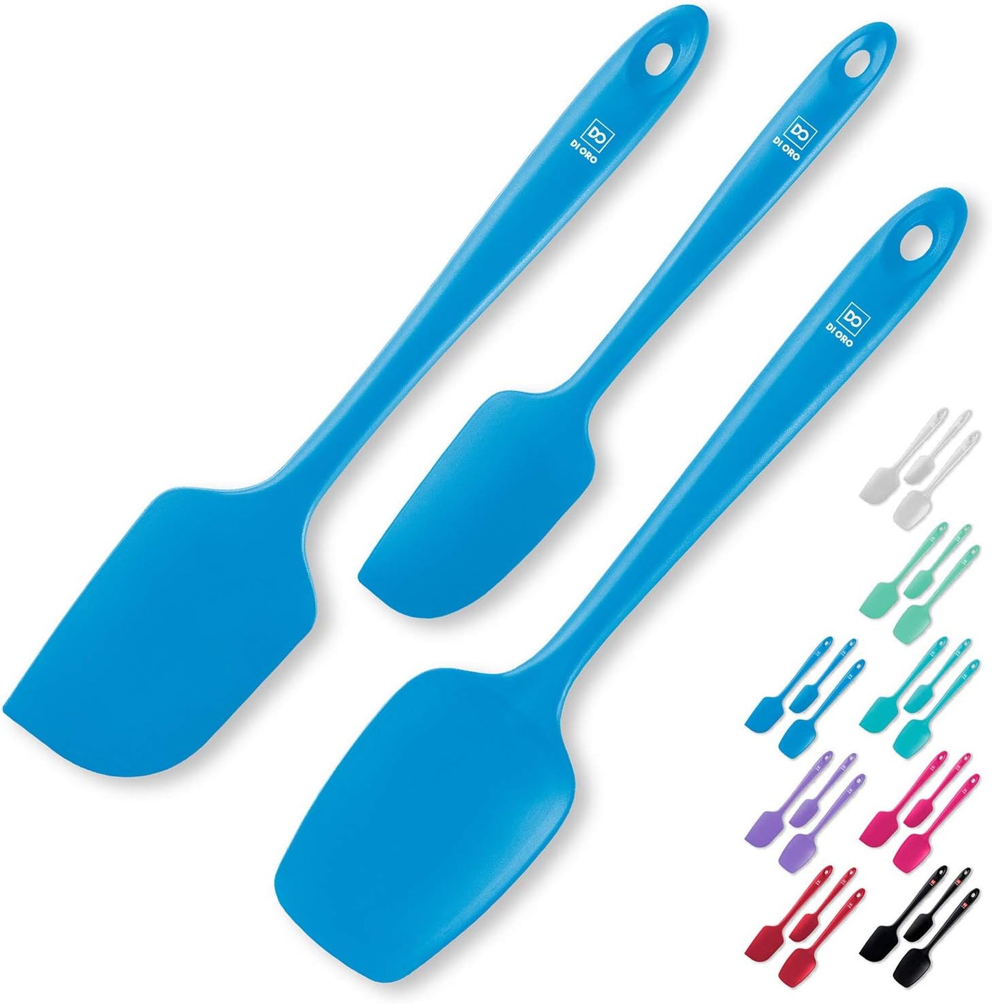Silicone Spatula Set - Rubber Kitchen Spatulas for Baking. Cooking. & Mixing - 600°F Heat-Resistant & BPA Free Silicone Scraper Spatulas for Nonstick Cookware - Dishwasher Safe (3pc. Black)