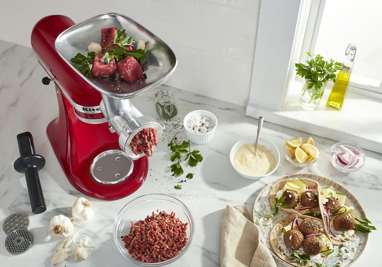 KSMMGA Metal Food Grinder Attachment. Silver