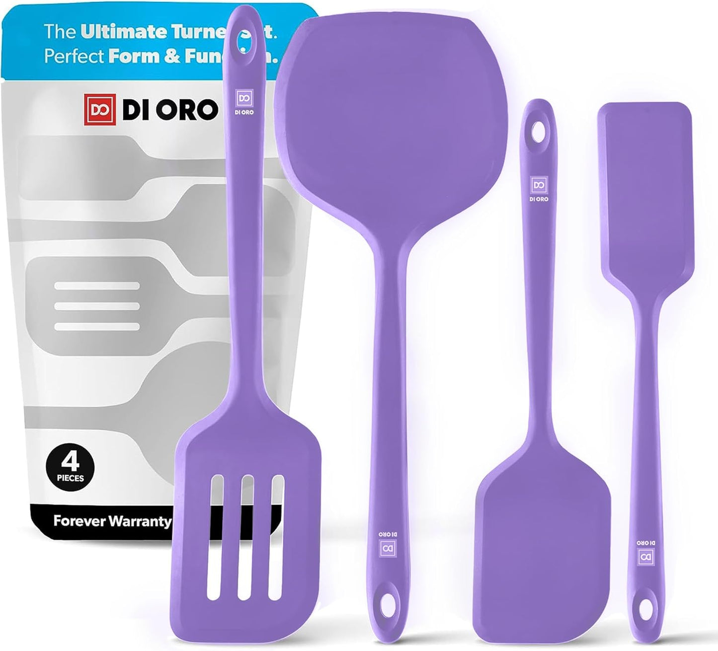 New Silicone Turner Spatula Set - Kitchen Spatulas for Nonstick Cookware - Cooking Utensils for Flipping Eggs & Pancakes - 600°F Heat-Resistant BPA Free Turners - Dishwasher Safe (4pc. Sage)