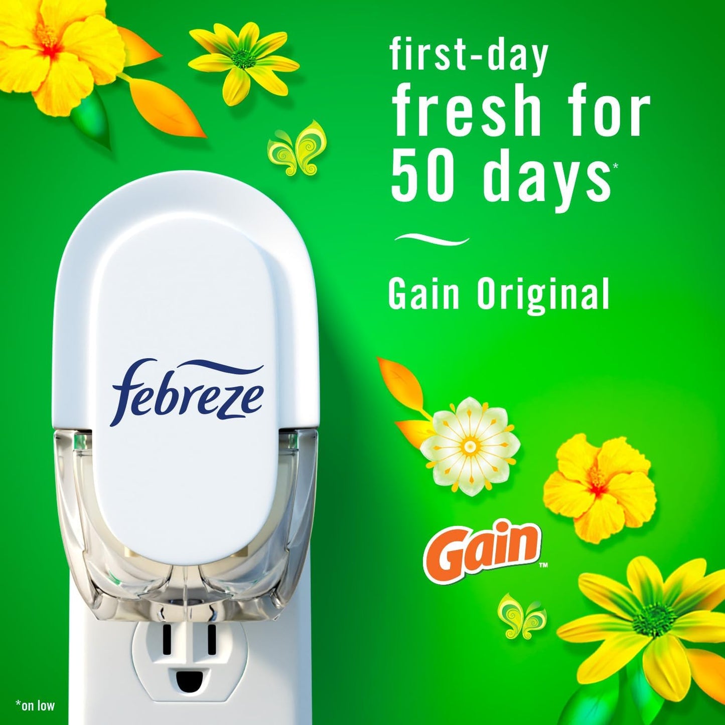 Plug In Air Freshener. Odor-Fighting Scented Oil Refill. Air Fresheners for Home and Bathroom and Kitchen. Long Lasting for Strong Odors. Gain Original Scent. 0.87oz Refills. 3 Count