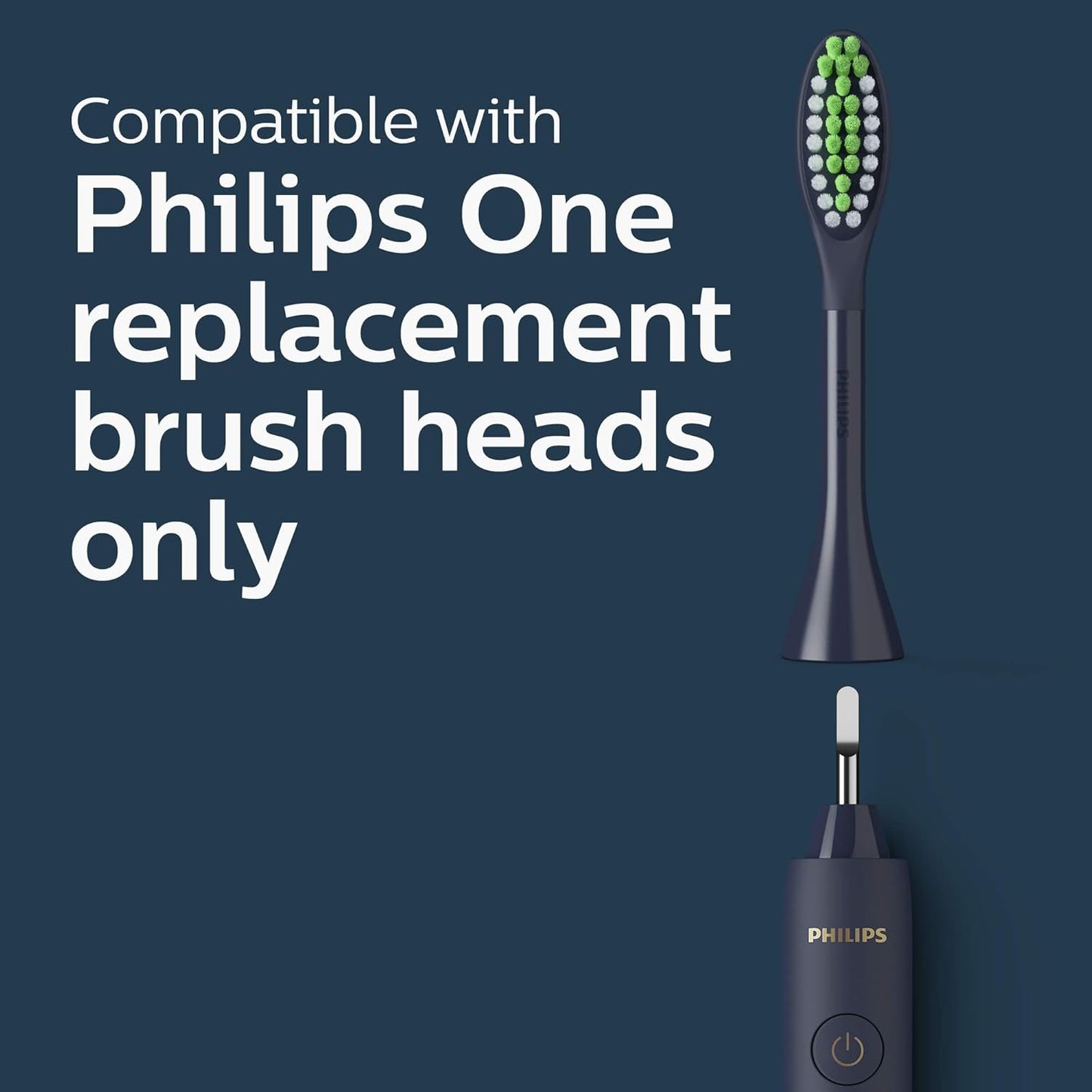 One by Sonicare Battery Toothbrush. Brush Head Bundle. Midnight Blue. BD1002/AZ