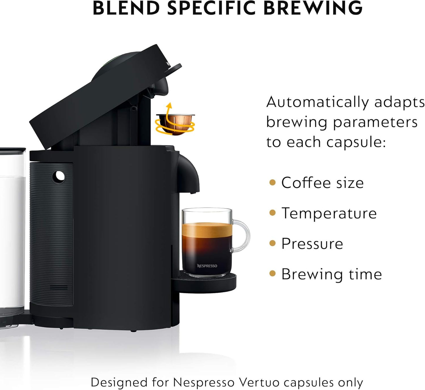 Nespresso Vertuo Plus Deluxe Coffee and Espresso Maker by. Matte Black with Aeroccino Milk Frother