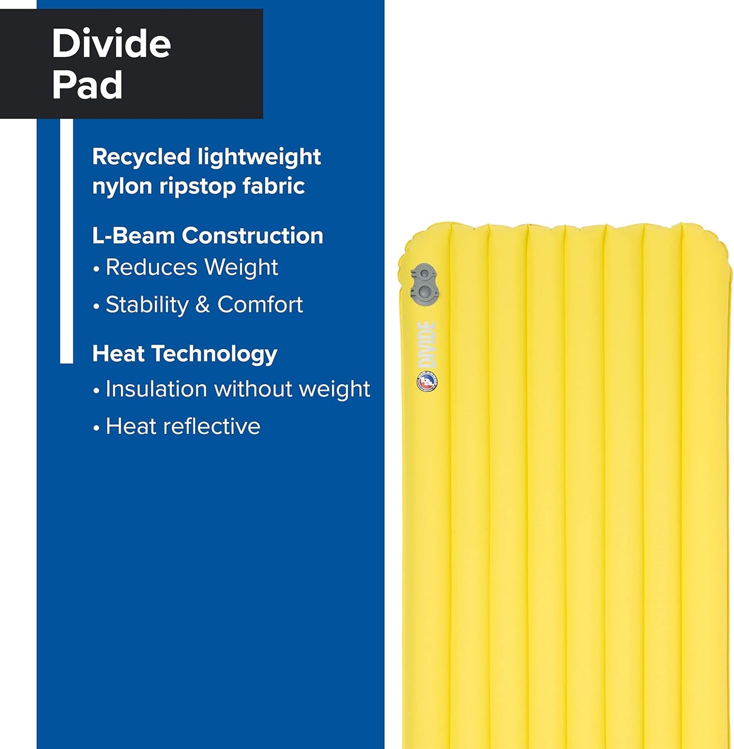 Divide | Lightweight. Compact. Warm-Weather Air Chamber Sleeping Pad. Regular. Warm Olive