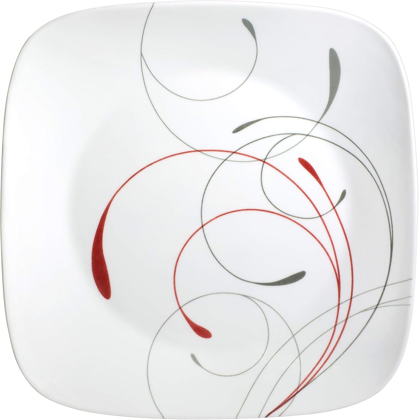 18-Piece Service for 6 Dinnerware Set. Triple Layer Glass and Chip Resistant. Lightweight Square Plates and Bowls Set. Splendor