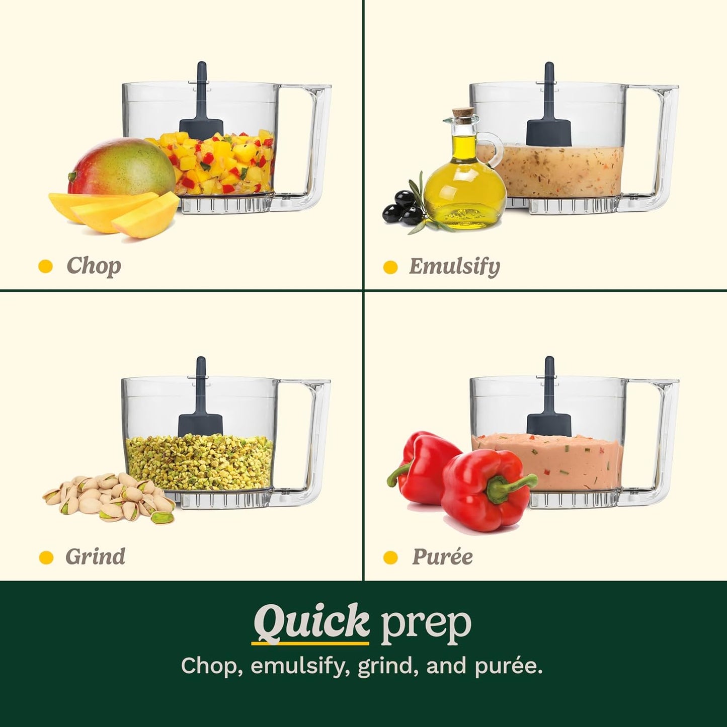 Food Processor. Mini-Prep 3 Cup. 24 oz. Brushed Chrome and Nickel. DLC-2ABC