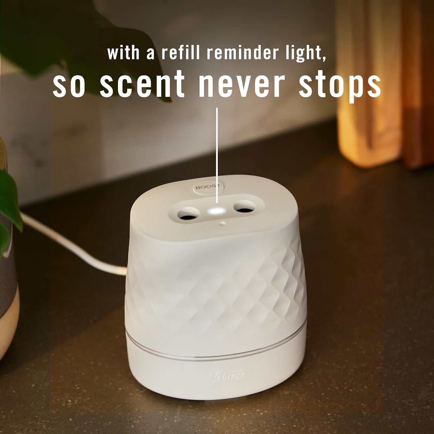 Scent Booster Starter Kit. Oil Diffuser. Air Freshener Plug In. Continuous Scent Device + 2 Downy Calm Refills