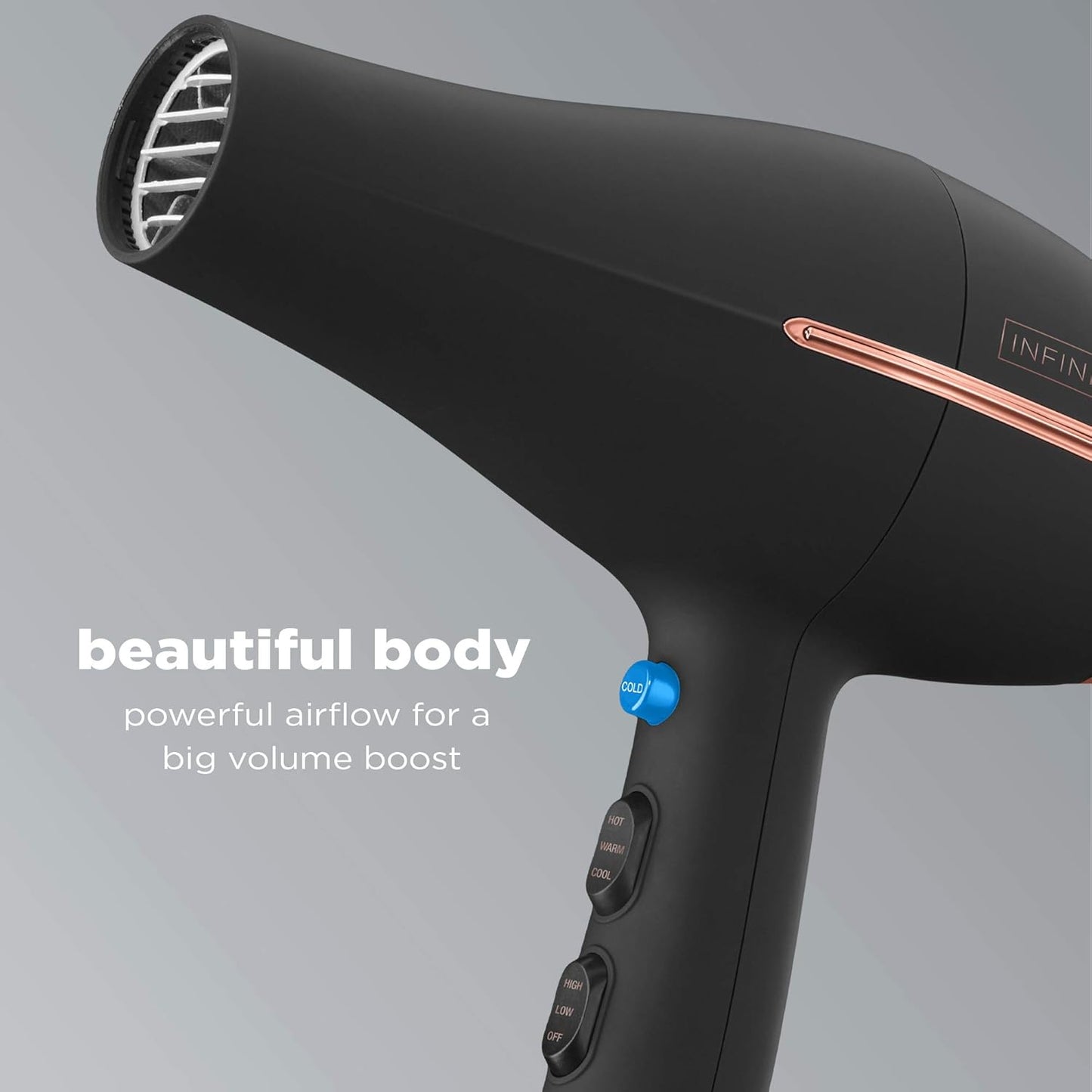 AC Motor Pro Hair Dryer with Ceramic Technology | Includes Diffuser and Concentrator | Black | Packaging May Vary