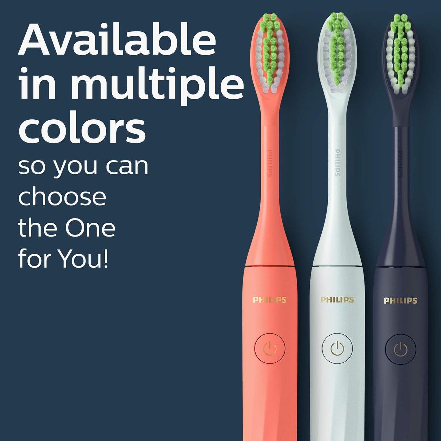 One by Sonicare Battery Toothbrush. Brush Head Bundle. Midnight Blue. BD1002/AZ