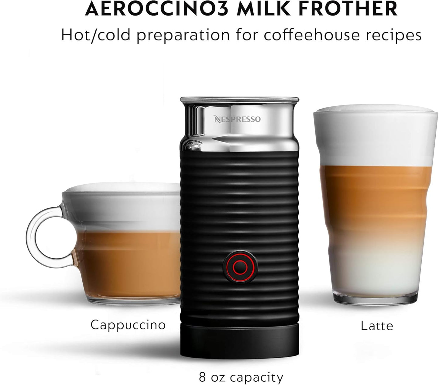 Nespresso Vertuo Plus Deluxe Coffee and Espresso Maker by. Matte Black with Aeroccino Milk Frother