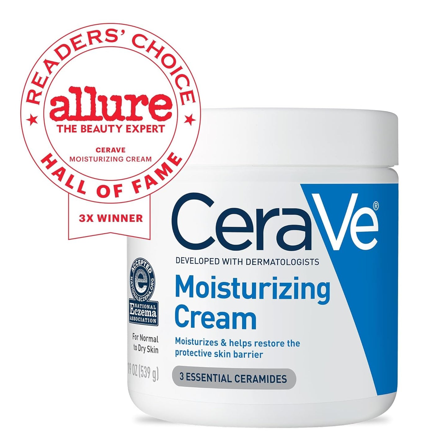 Moisturizing Cream. Body and Face Moisturizer for Dry Skin. Body Cream with Hyaluronic Acid and Ceramides. Daily Moisturizer. Oil-Free. Fragrance Free. Non-Comedogenic. 19 Ounce