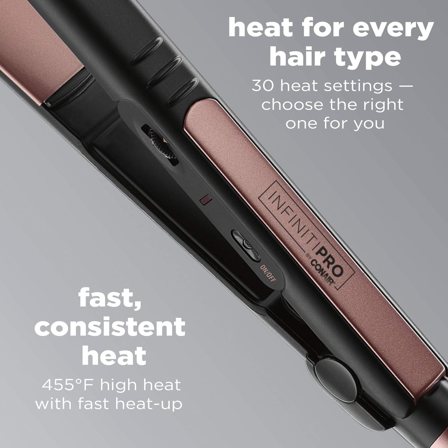 Rose Gold Ceramic Flat Iron. 1-inch
