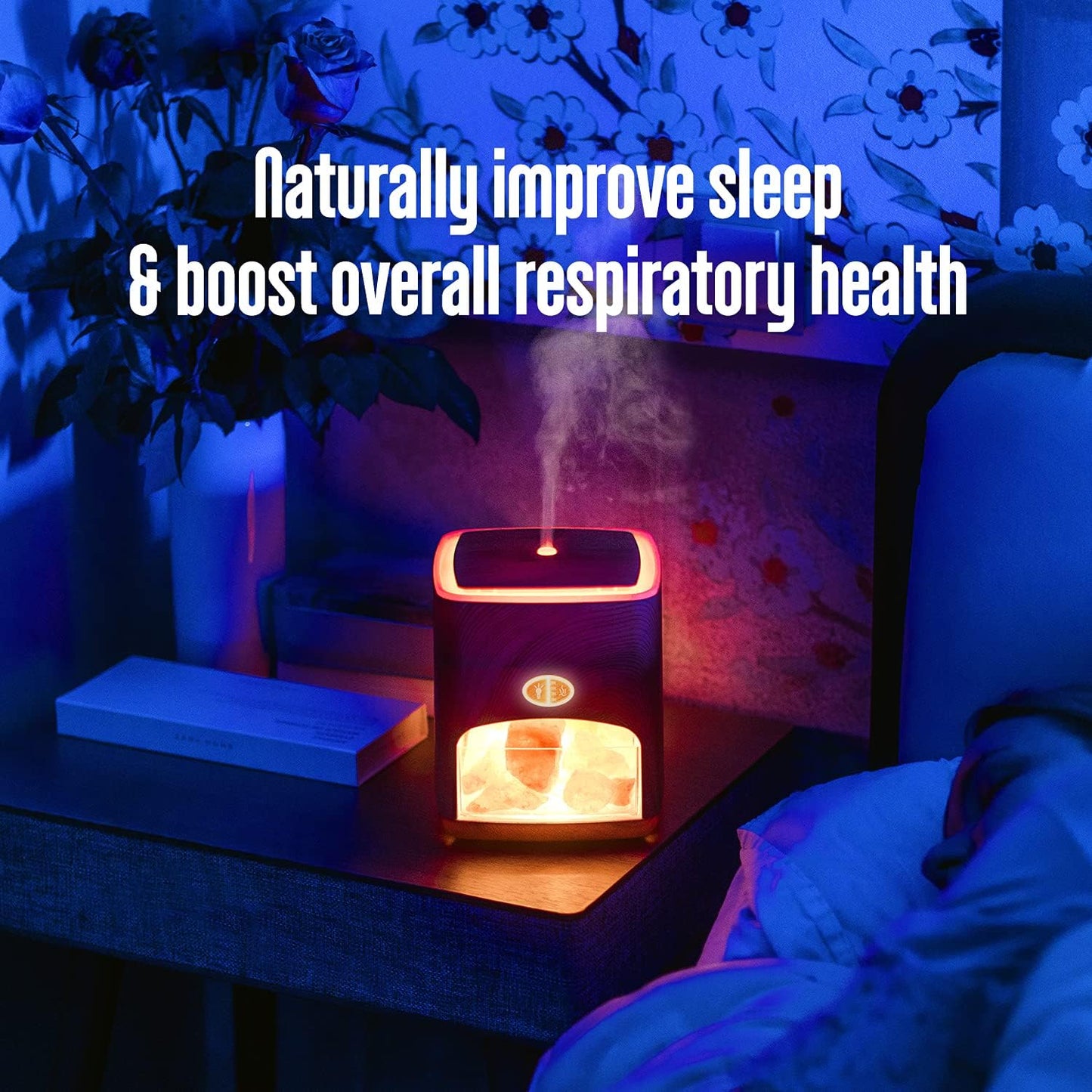 Pink Salt Diffuser & 10 Essential Oils – 2-in-1 Therapeutic Device - Aromatherapy & Ionic Himalayan Salt Therapy – 400ml Ultrasonic Vaporizer and Ionizer with Ambient Glow (Light)