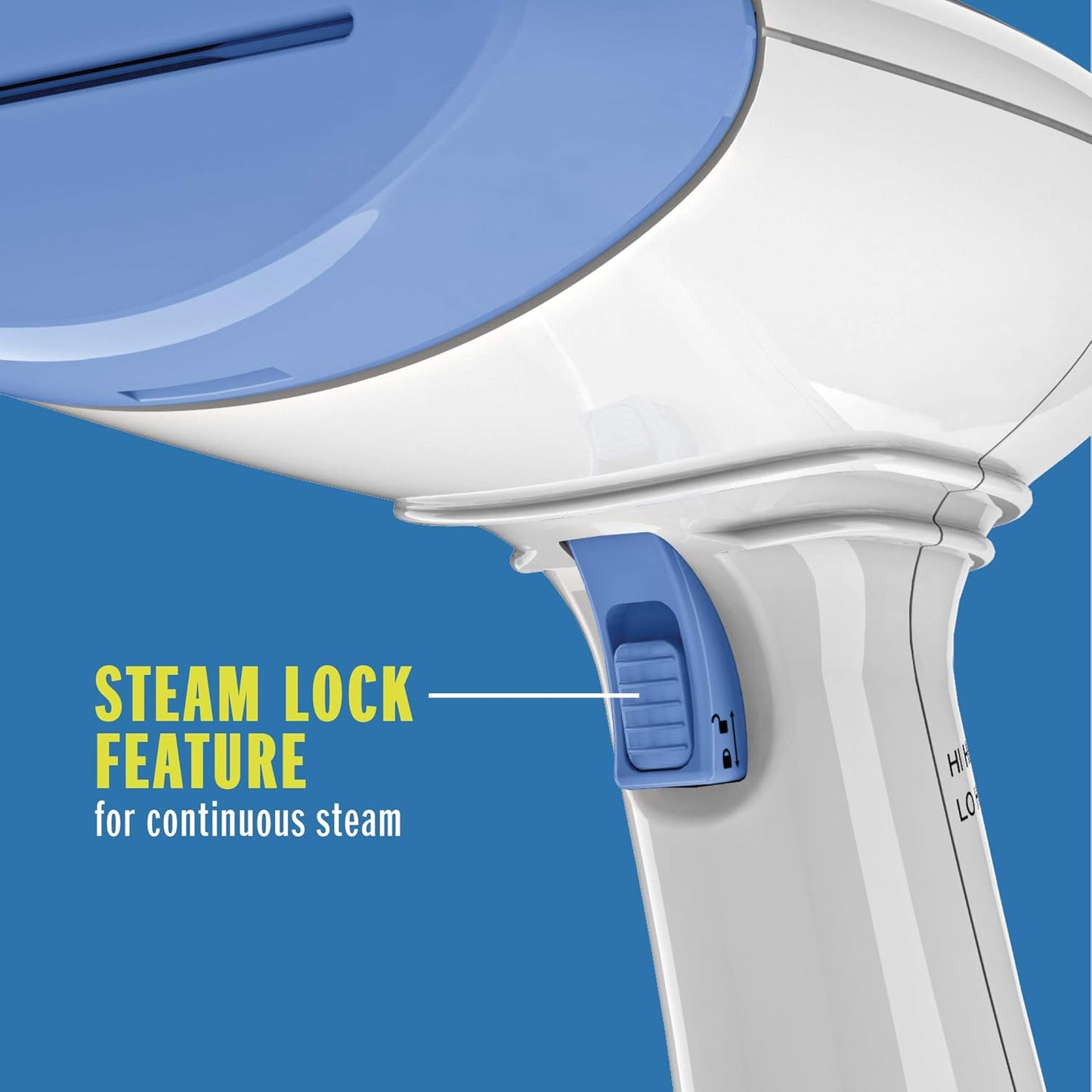 Handheld Garment Steamer for Clothes. ExtremeSteam 1200W. Portable Handheld Design.White/Blue
