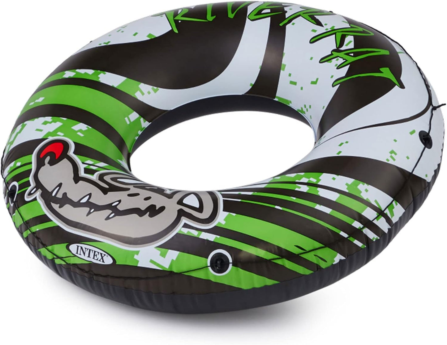 River Rat 48 Inch Inflatable Vinyl Towable Boat Floating Tube Raft for Swimming Pool and Lake in Green Rat or Graffiti Rat Design. Color Varies