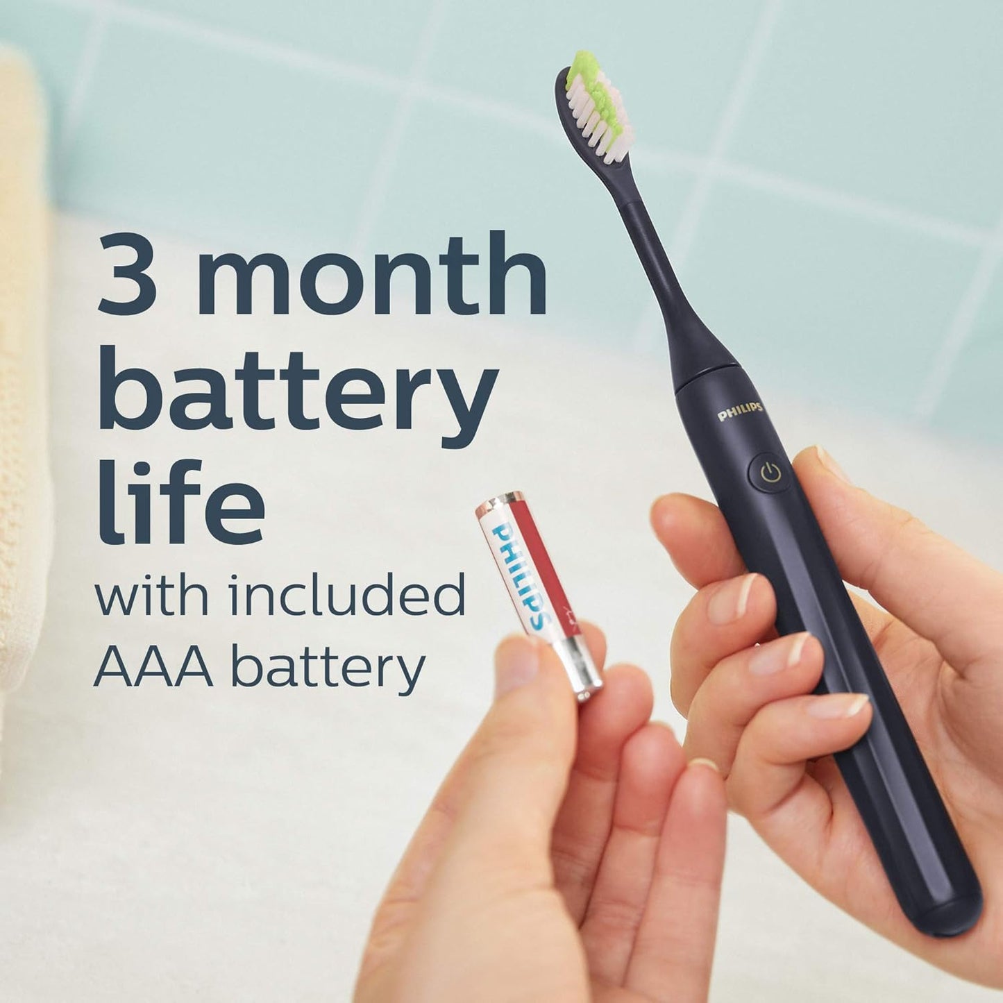 One by Sonicare Battery Toothbrush. Brush Head Bundle. Midnight Blue. BD1002/AZ