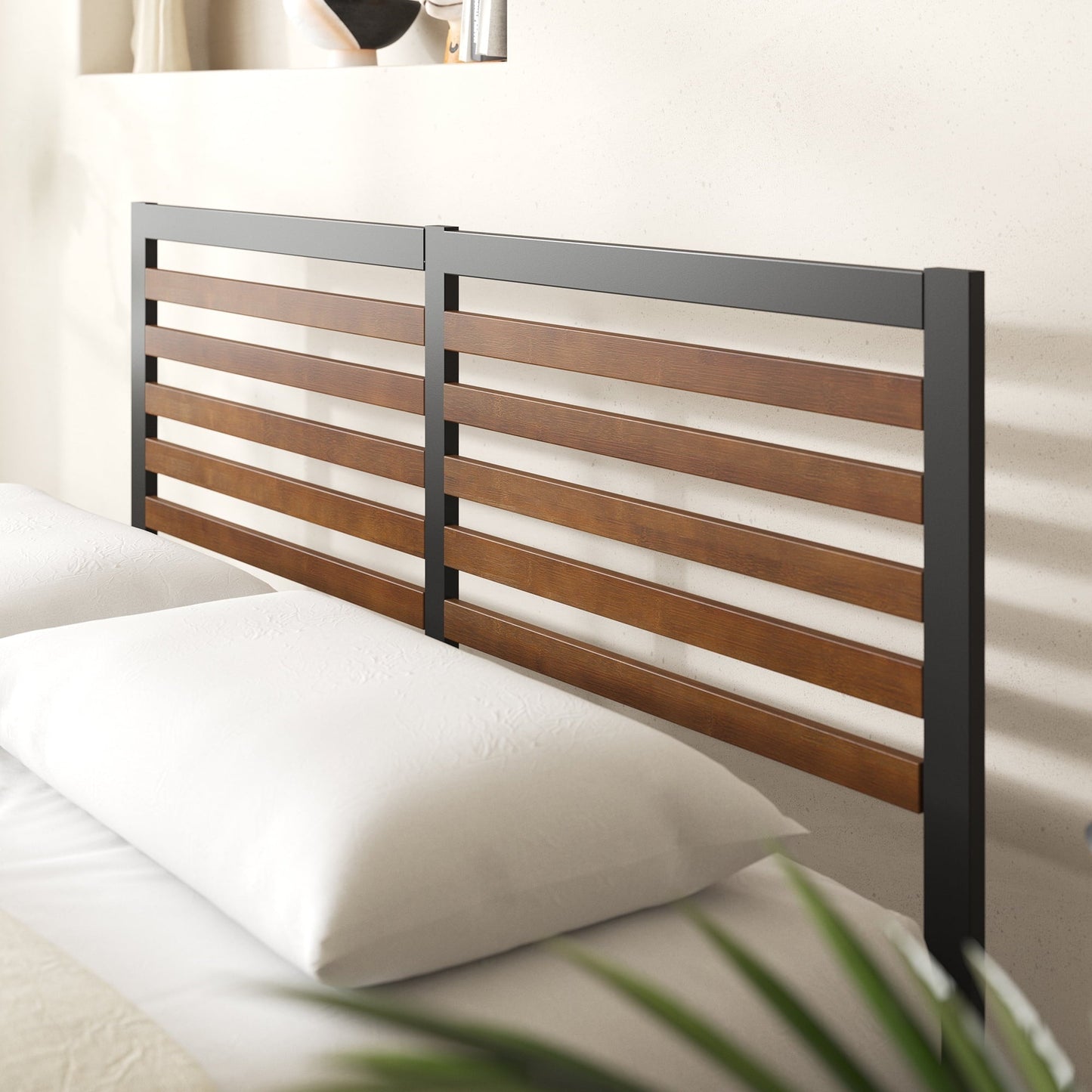 Zinus 35" Kai Bamboo and Metal Platform Bed Frame, King