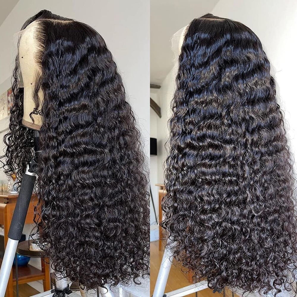 22 inch Water Wave Wigs, Jungle Wave Lace Front Brazilian Curly Hair Wigs for Black Women