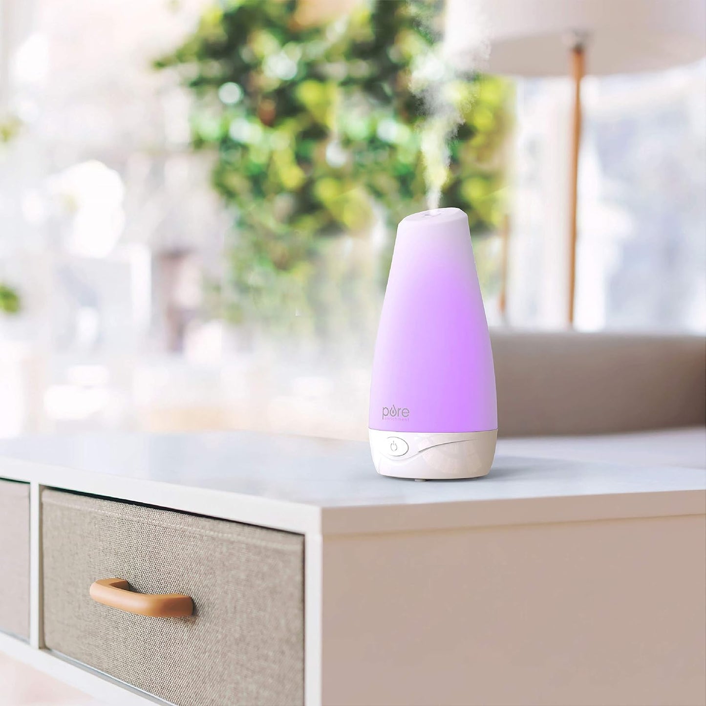Essential Oil Diffuser - Compact Ultrasonic Aromatherapy Diffuser. Natural Air Deodorizer. 100ml Water Tank. and Optional Mood Light - Lasts Up to 7 Hours with Auto Shut-Off