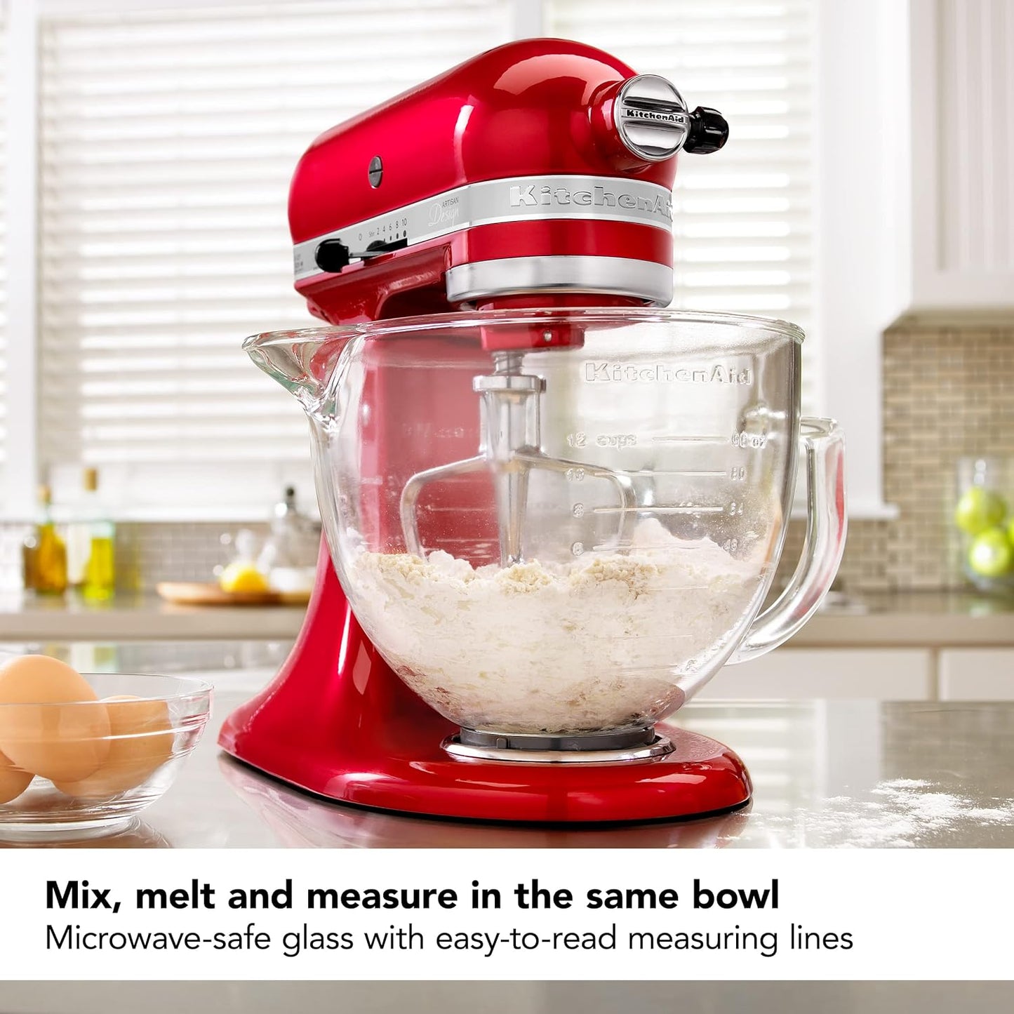 Stand Mixer Bowl. 5 quart. Glass with Measurement Markings