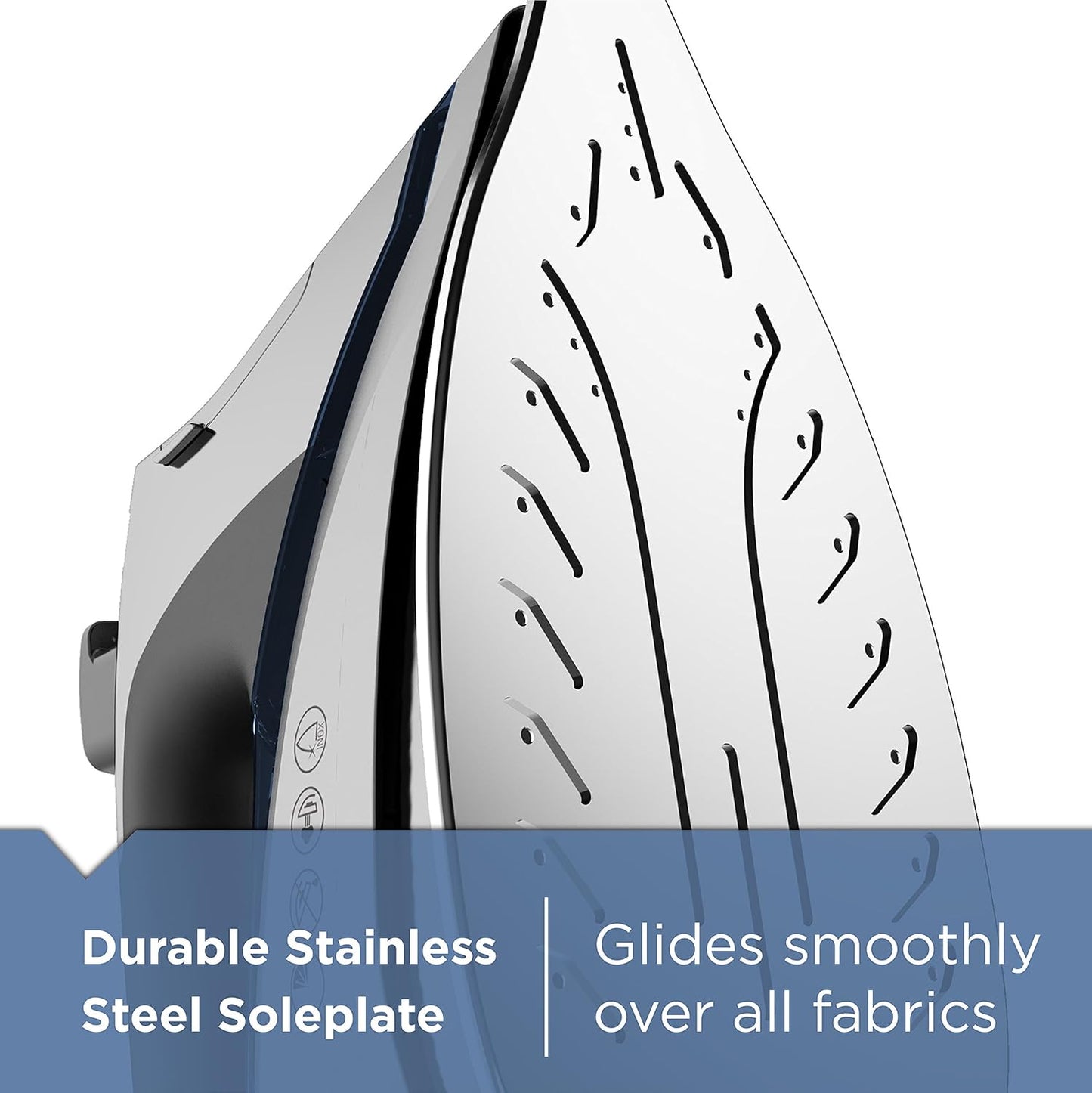 Allure Professional Steam Iron. 30% More Steam. Precision Tip. Stainless Steel Soleplate. Vertical Steam Function