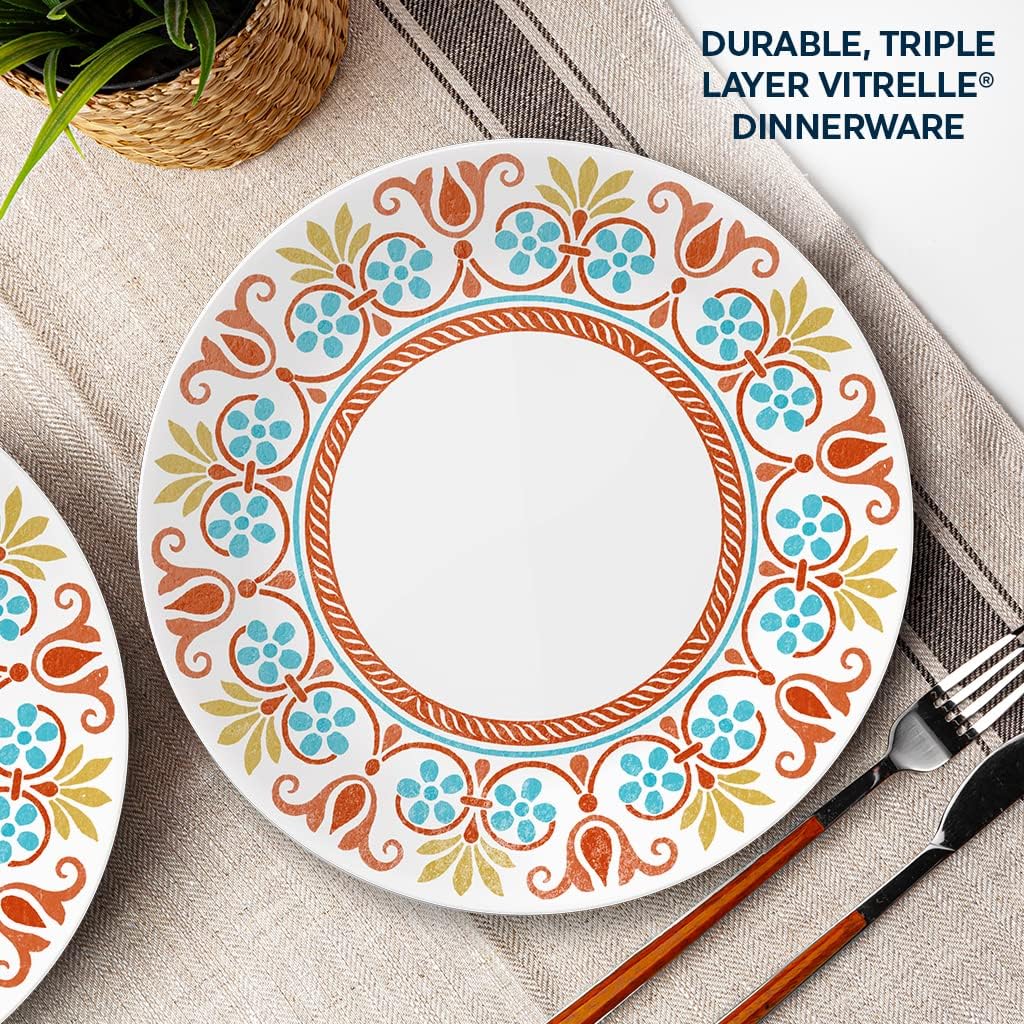 Global Collection Vitrelle Dinner Plates Set. Triple Layer Recycled Glass. Lightweight Eco-Friendly 10-1/4-In Plates Set. Terracotta Dreams (Pack of 6)