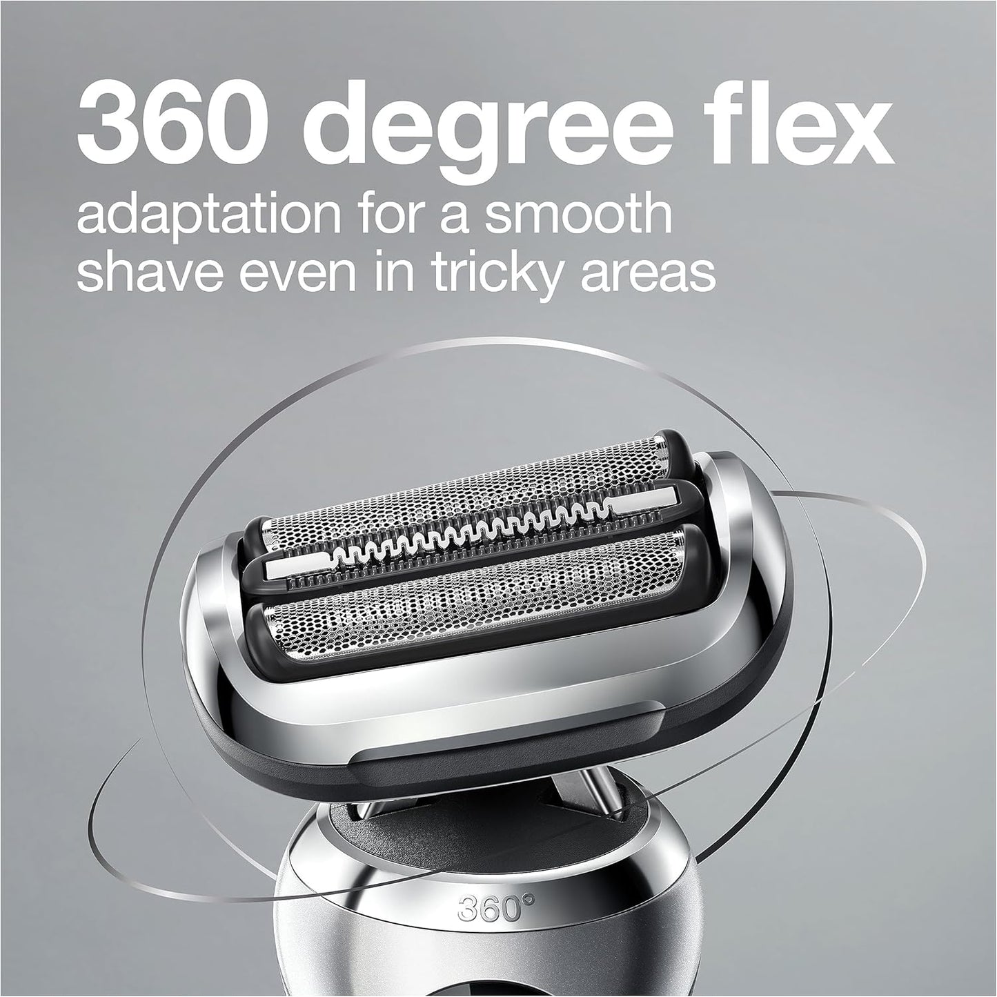 7 7032cs Flex Electric Razor for Men. Wet & Dry. Electric Razor. Rechargeable. Cordless Foil Shaver with Beard Trimmer and Charging Stand. Silver