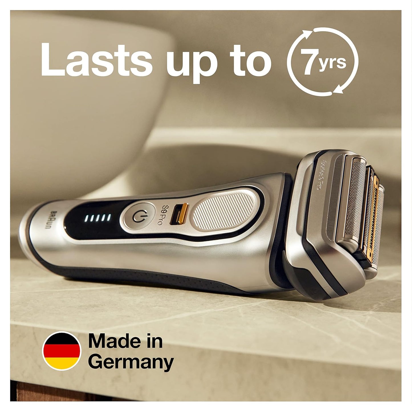 Electric Razor for Men. Waterproof Foil Shaver. Series 9 Pro 9477cc. Wet & Dry Shave. with Portable Charging Case. ProLift Beard Trimmer. 5-in-1 Cleaning & Charging SmartCare Center. Silver