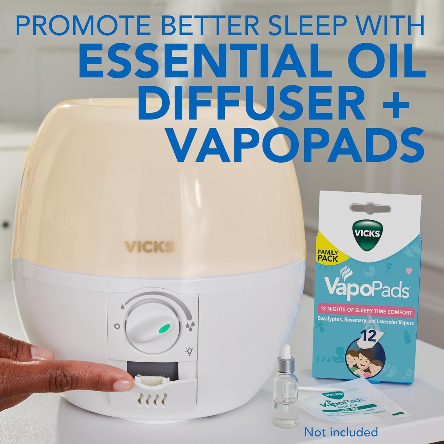 3-in-1 SleepyTime Humidifier. No. 1 Brand Recommended by Pediatricians*. Cool Mist Humidifier with Night-Light. and Essential Oil Diffuser for Baby and Kids rooms. Visible Cool Mist. White.