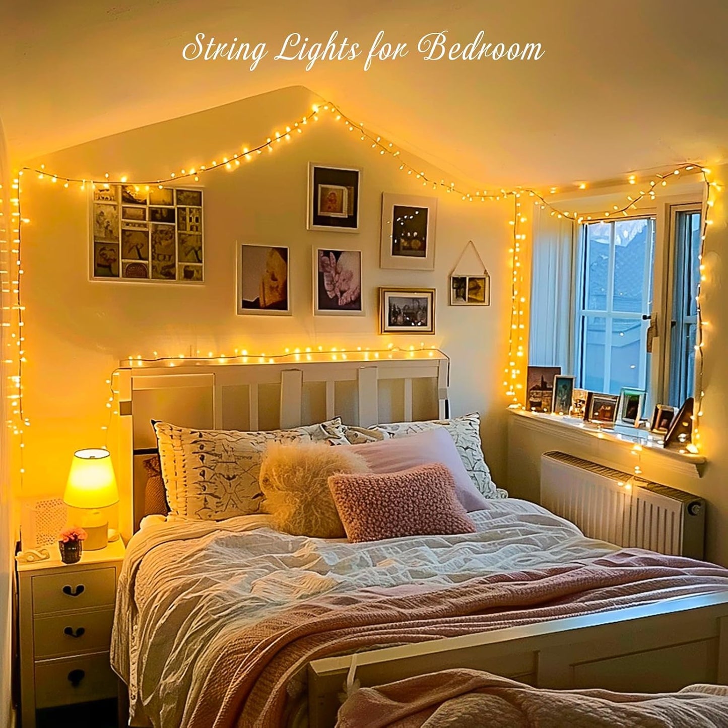 200 LED String Lights Indoor Outdoor Clear Wire. Connectable Warm White Christmas String Lights for Bedroom. 66 Ft Twinkle Fairy String Lights Plug in for Home Wedding Tree Yard Patio Spring