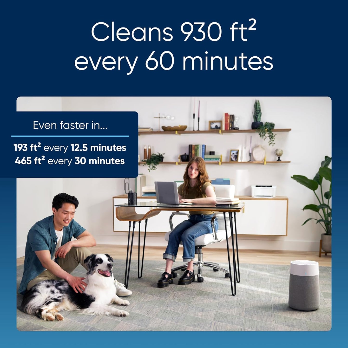Air Purifiers for Small Rooms. Bedroom. Home. Cleans 926 sqft in one hour. Air Cleaner for Pets. Allergens. Virus. Dust. Mold. Smoke - Blue Pure 511i Max