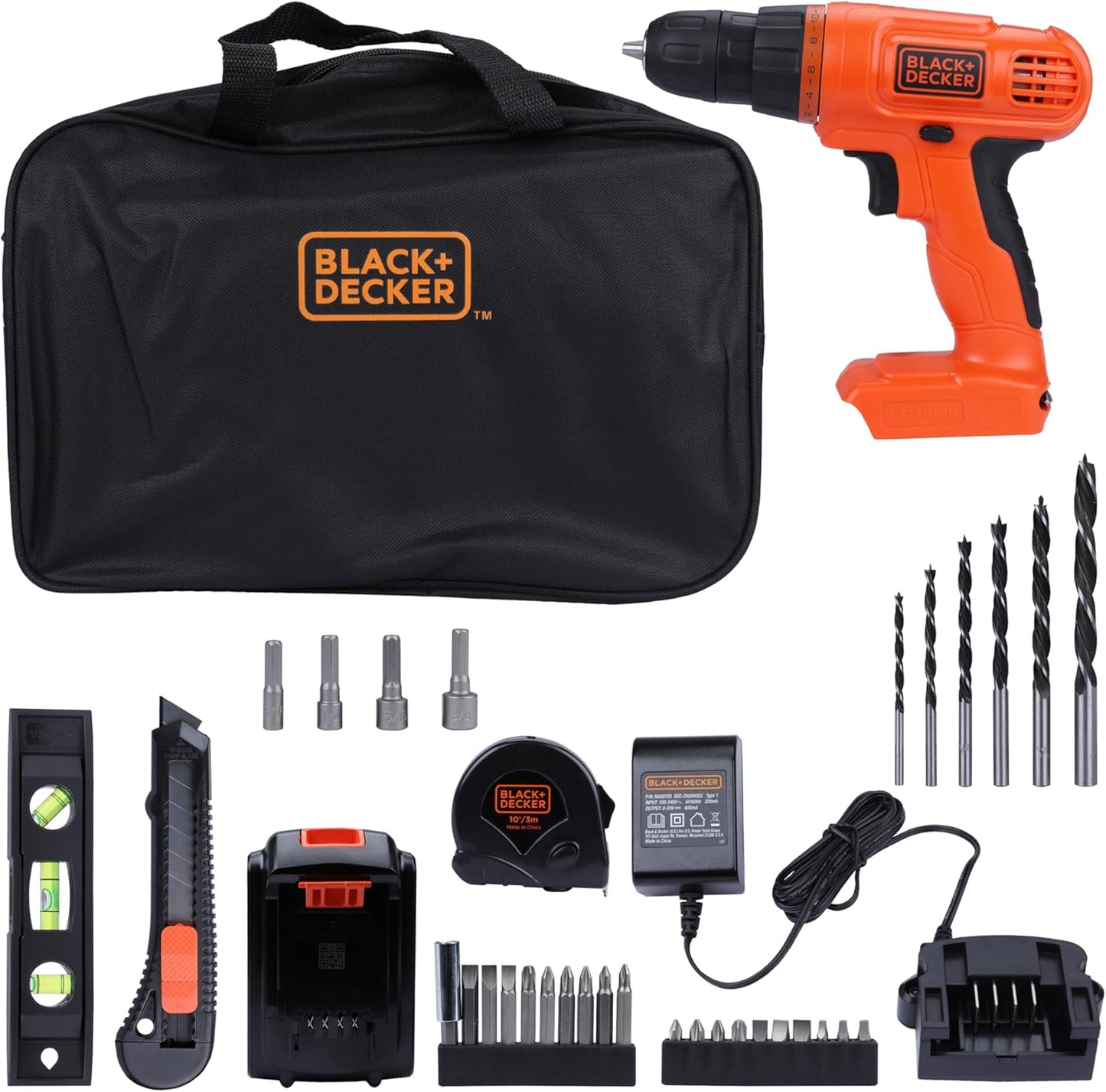 20V MAX Drill & Home Tool Kit. 34 Piece (BDCD120VA). Orange