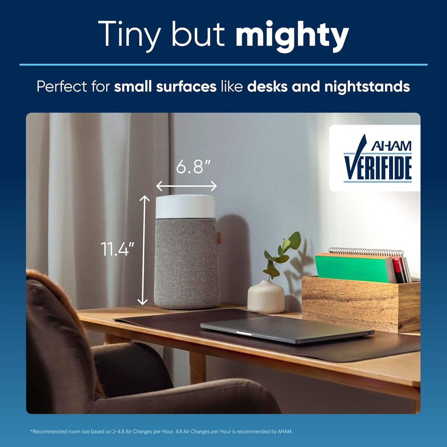 Mini Air Purifier For Bedroom. Small Room Air Purifiers For Home. Portable Air Purifier For Pets Allergies. Desk Air Purifier For Office. Baby Air Purifier For Nursery. Blue Pure Mini Max