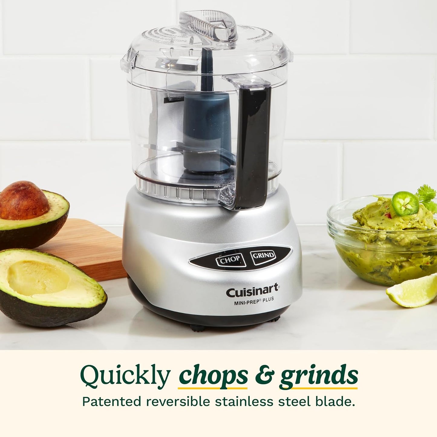 Food Processor. Mini-Prep 3 Cup. 24 oz. Brushed Chrome and Nickel. DLC-2ABC