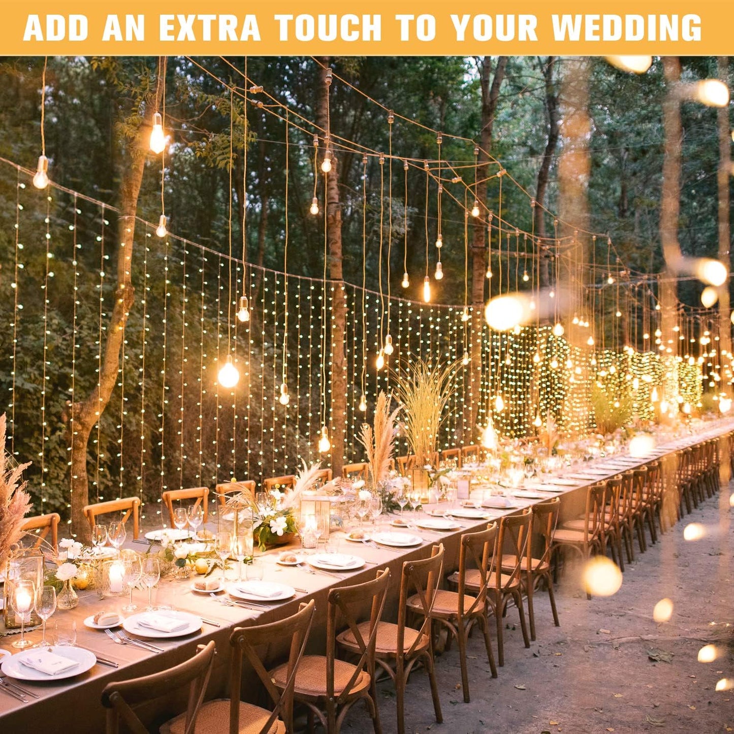 600 LED Christmas Curtain Lights Outdoor. 9.5x19.6ft Christmas String Lights Plug in with Remote. 8 Modes Wall Hanging Lights for Bedroom Party Backdrop Wedding Christmas Decor. Warm White