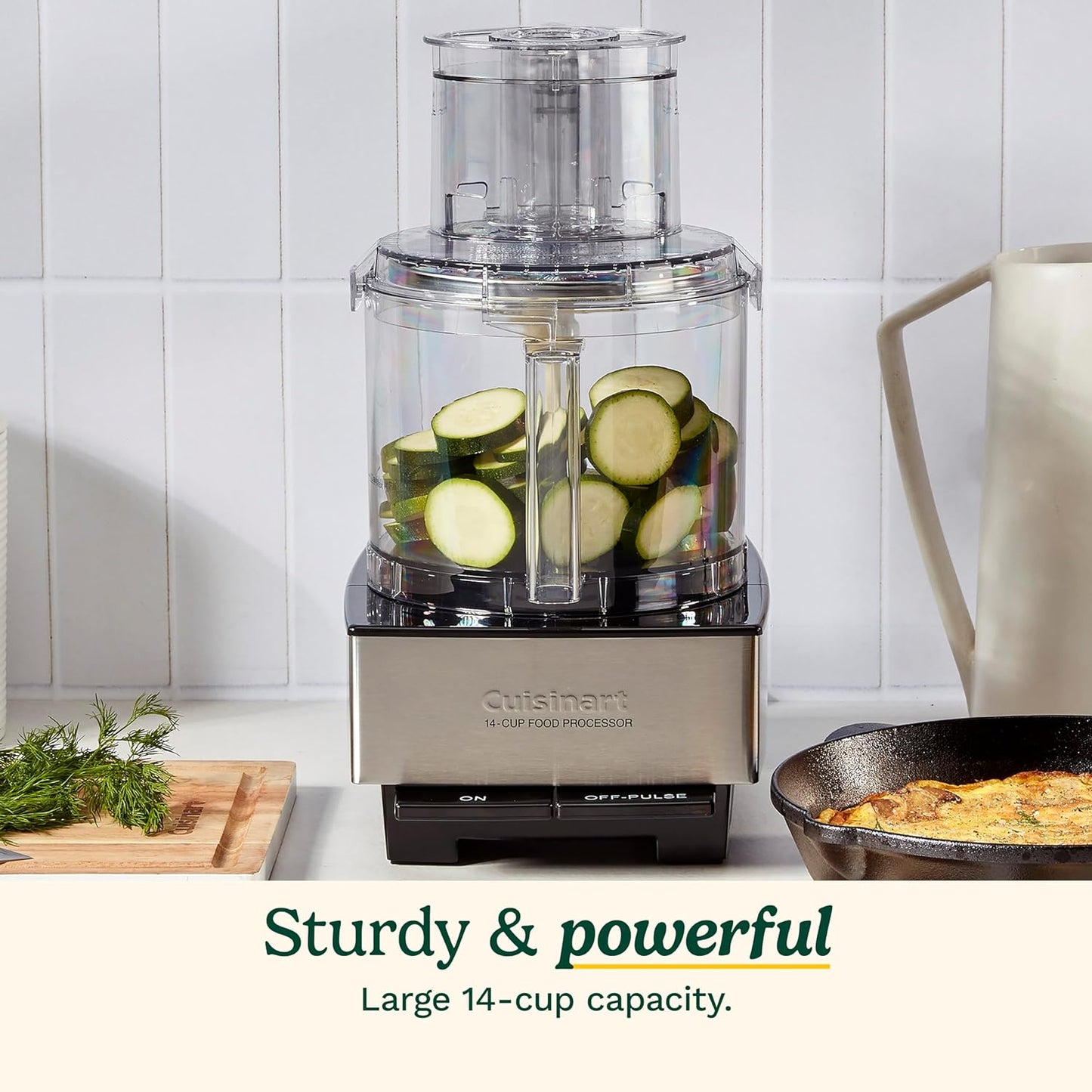 Food Processor 14-Cup Vegetable Chopper for Mincing. Dicing. Shredding. Puree & Kneading Dough. Stainless Steel. DFP-14BCNY