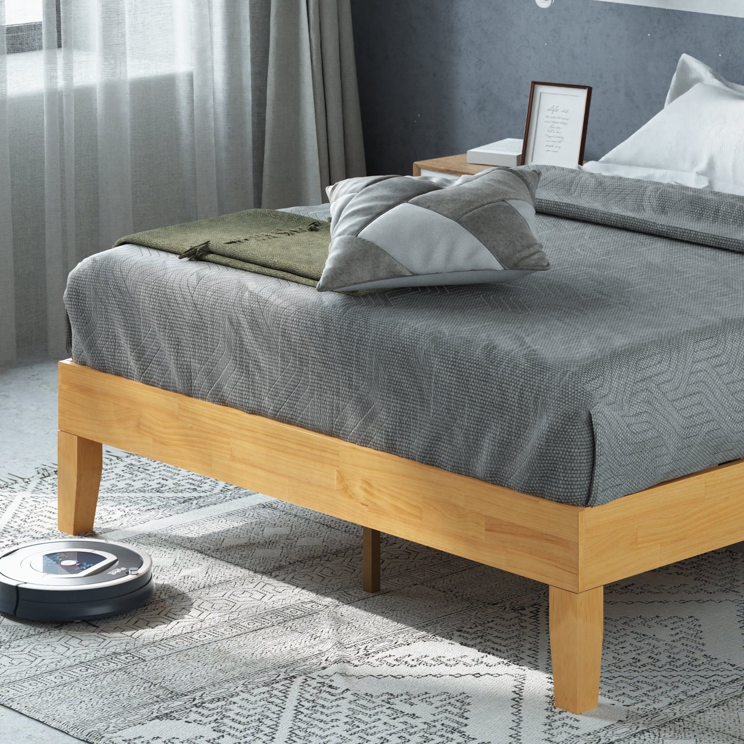 Zinus Moiz 14" Deluxe Wood Platform Bed Frame, Queen
