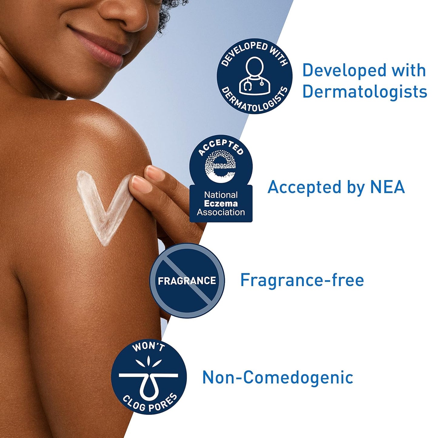 Moisturizing Cream. Body and Face Moisturizer for Dry Skin. Body Cream with Hyaluronic Acid and Ceramides. Daily Moisturizer. Oil-Free. Fragrance Free. Non-Comedogenic. 19 Ounce