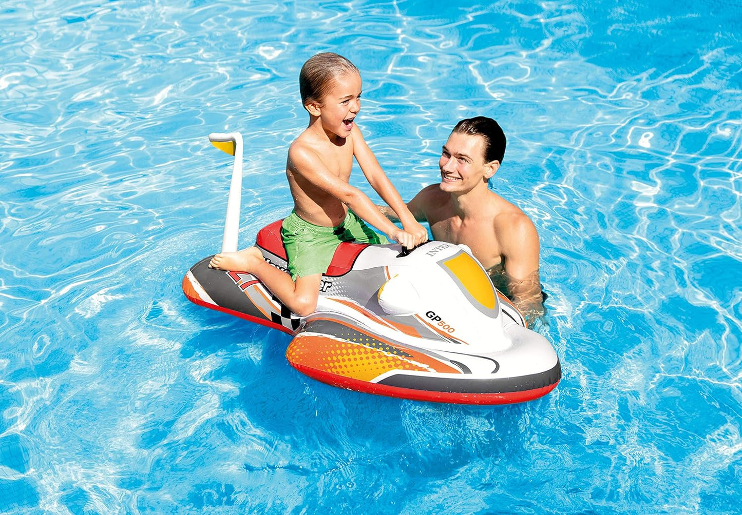 Wave Rider Inflatable Pool Float: Pool Toy For Kids – Heavy-Duty Handle – 88lb Weight Capacity – 46 x 30.5 – For Ages 3+