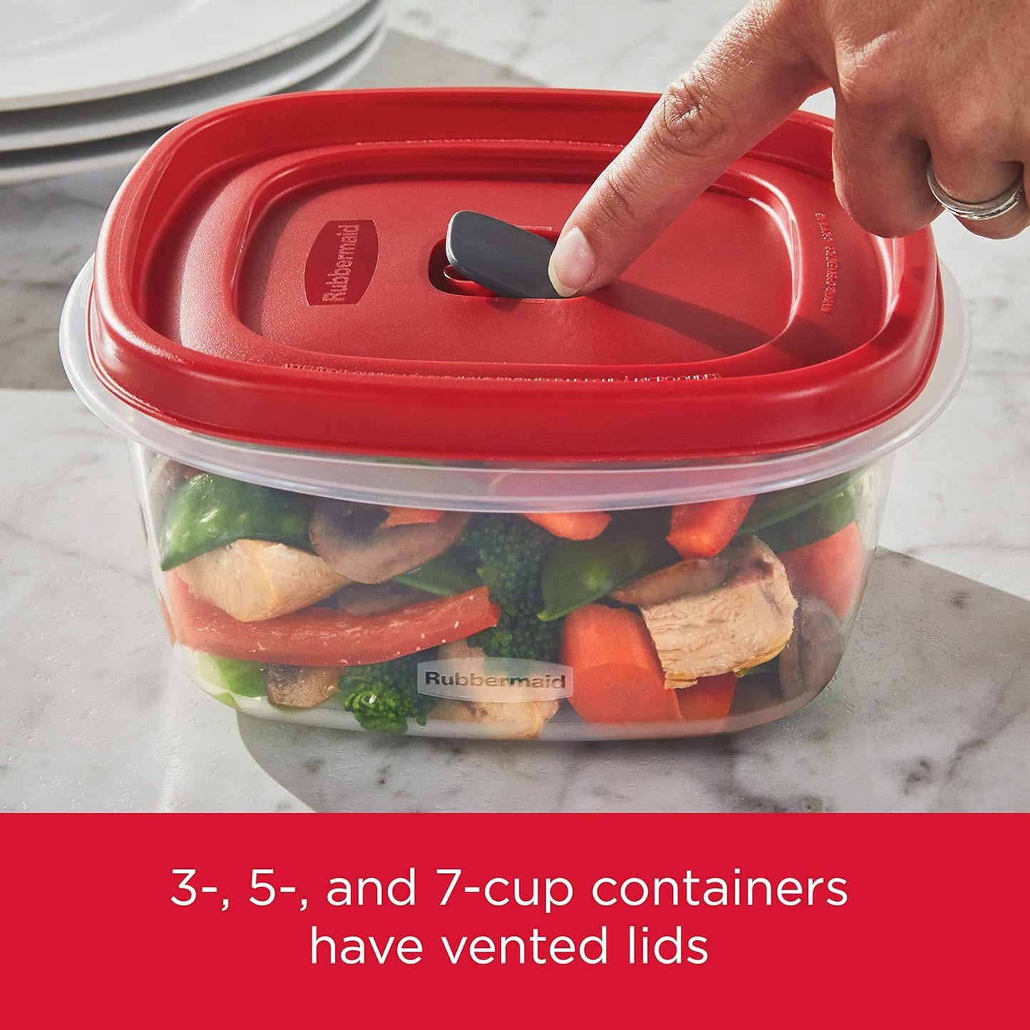 16-Piece BPA-Free Plastic Food Storage Set. Red Vented Lids - Microwave. Dishwasher Safe: Perfect for Meal Prep. Leftovers. and Kitchen Organization