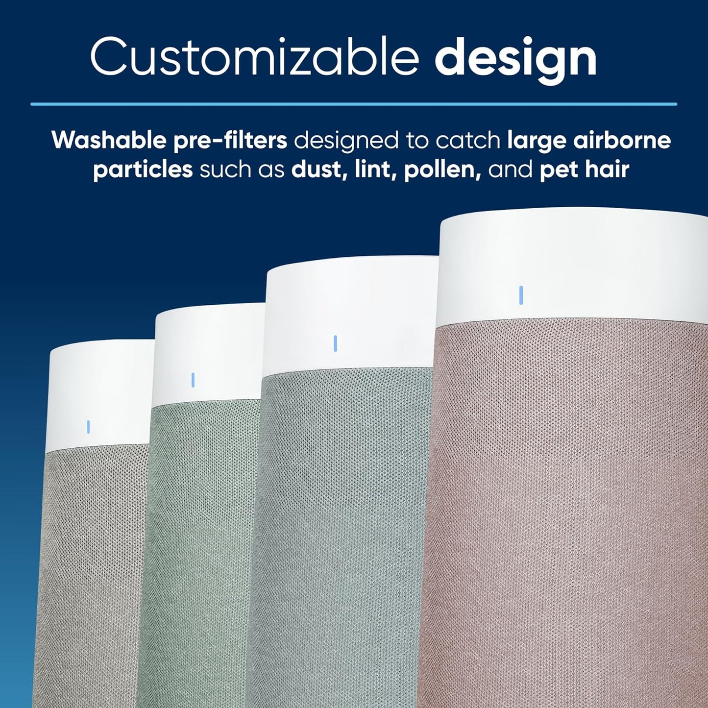 Air Purifiers for Small Rooms. Bedroom. Cleans 1.052 sqft in one hour. Air Cleaner for Home. Baby. Nursery. Pets. Allergies. Virus - Blue Pure 411i Max