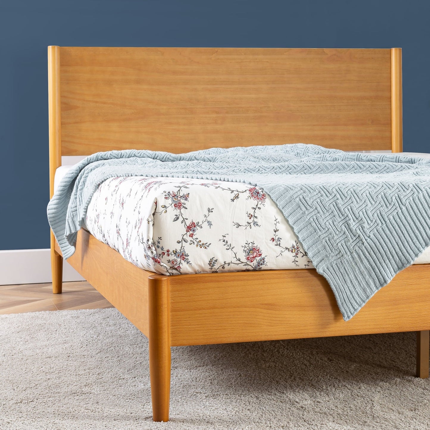 Zinus Allen 35" Mid Century Wood Platform Bed Frame, Queen