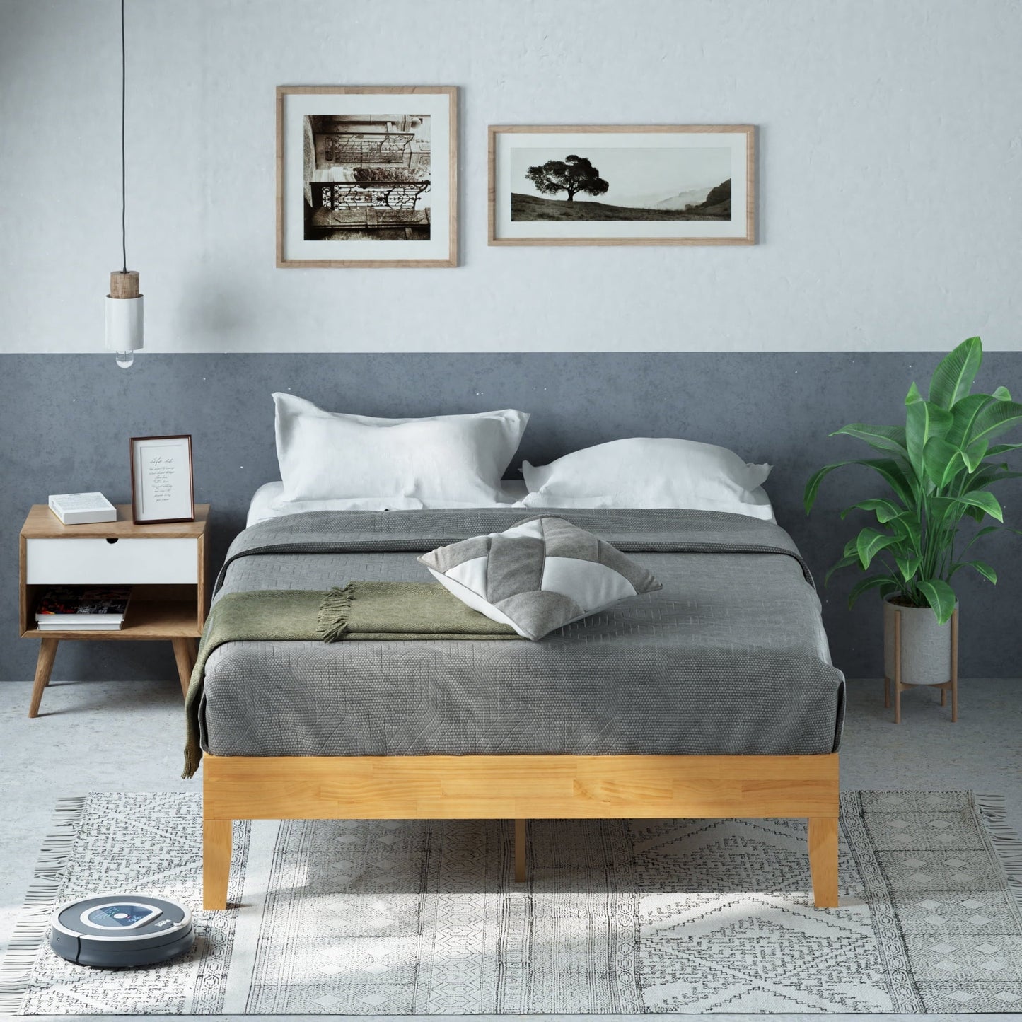 Zinus Moiz 14" Deluxe Wood Platform Bed Frame, Queen
