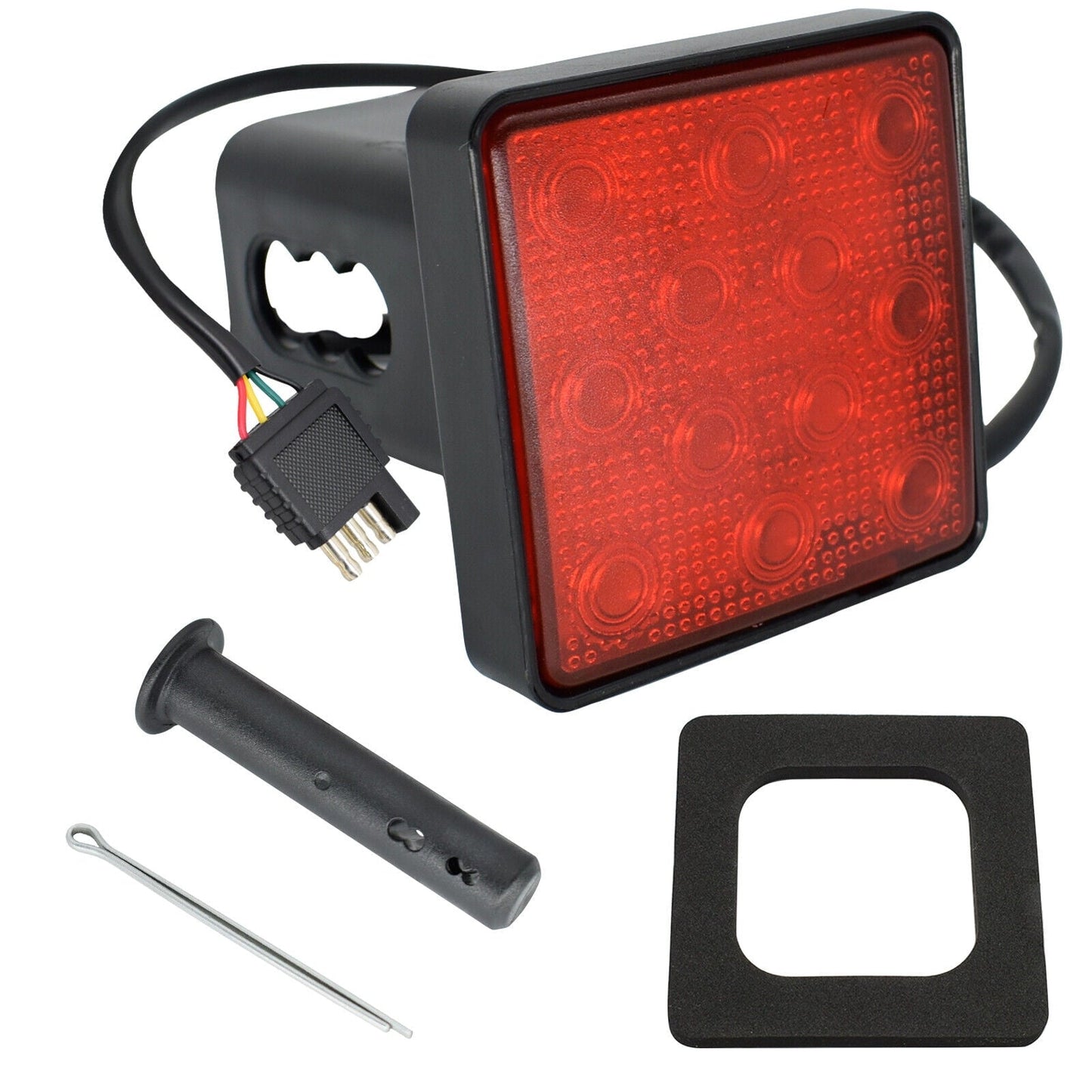 2" 4 Way Trailer Tow Hitch Cover Light 15 Led Light Stop Tail Light Brake Light